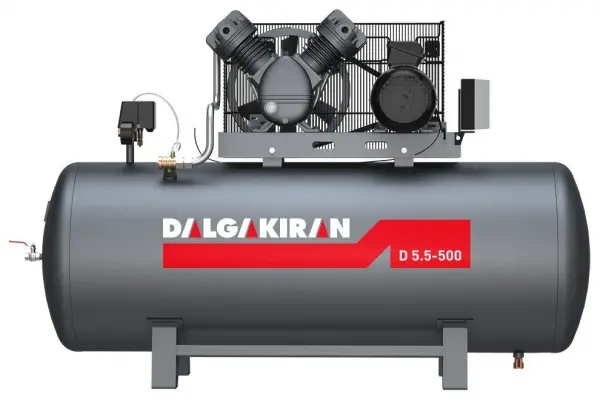 DALGAKIRAN 500 Litre Kompresör 12,5 BAR 5.5-HP 2 KAFA D5,5-500T
