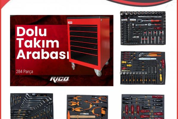RİCO 6 ÇEKMECELİ 285 PARÇA DOLU TAKIM ARABASI